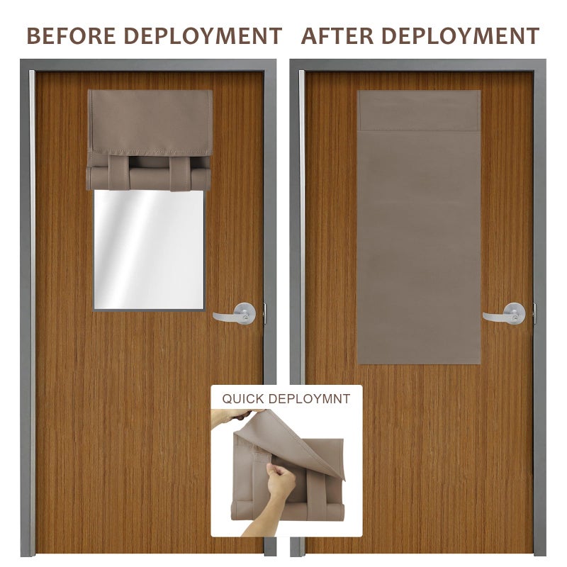 WdFour Side Door Curtains for Door Window  Room Darkening Solid Color Door Window Covering for Glass Door  Front Door Sidelight Curtain Tie up Shade 14W x 42L Inches  1 Panel  Mocha. - Image 5